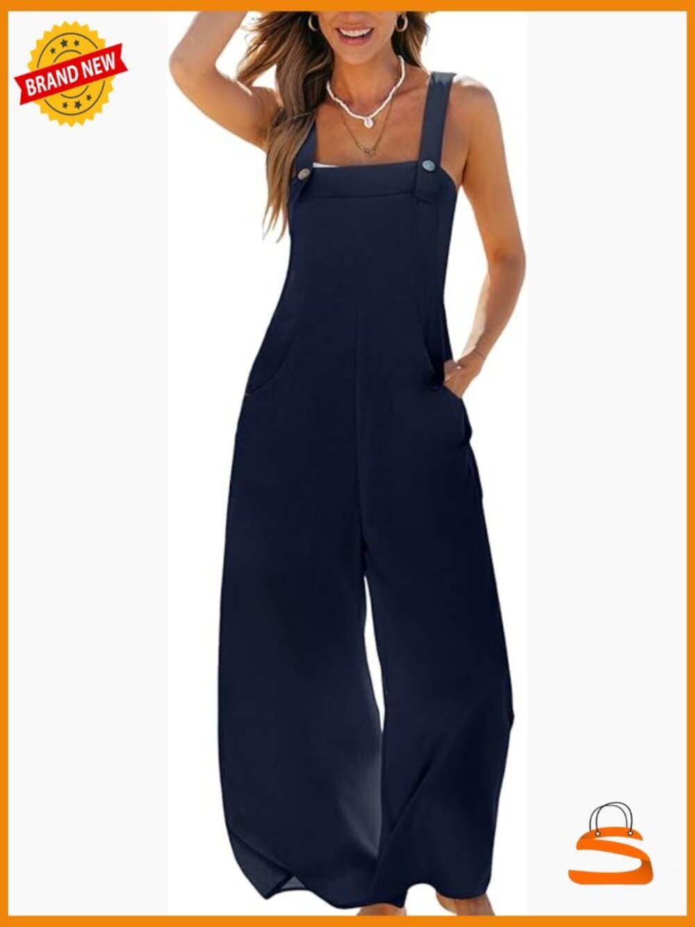 Sleeveless Spaghetti Strap Jumpsuit Wide Leg Dressy Work Beach Vacation Pants